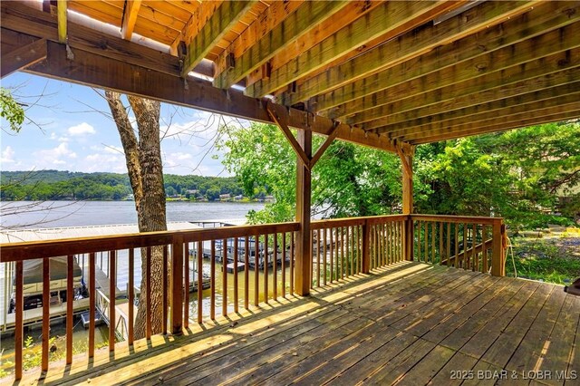 164 Get A Way Ln, Camdenton, MO 65020 - wooden deck featuring a water view
