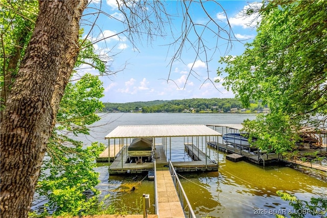 164 Get A Way Ln, Camdenton, MO 65020 - dock featuring a water view and boat lift