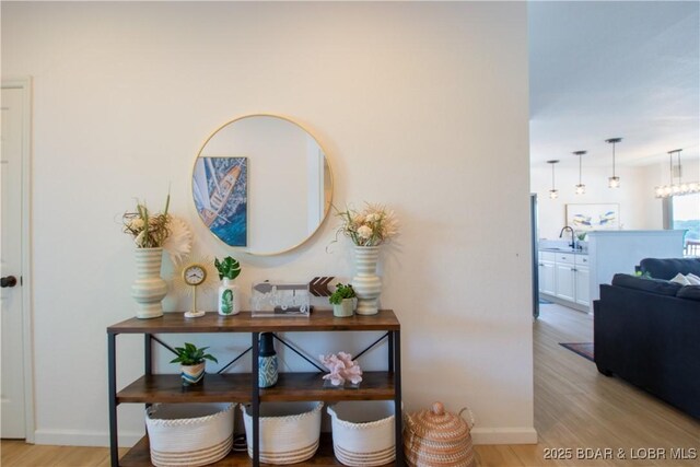 418 Regatta Bay Dr Unit 4A, Lake Ozark, MO 65049 - corridor with a sink and light wood finished floors