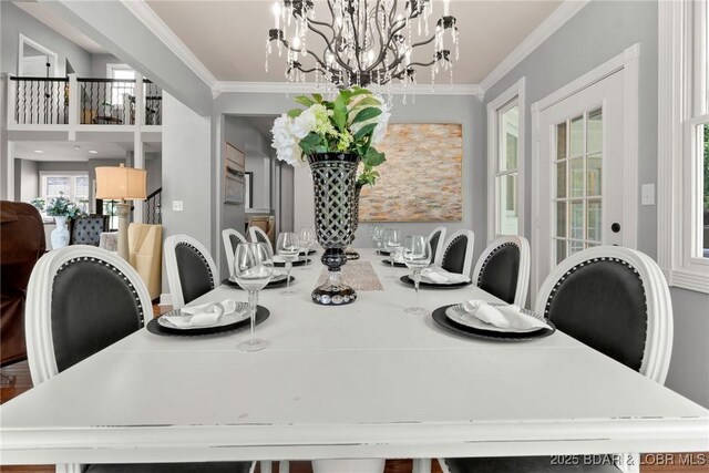 7 Lost Spike Ct, Camdenton, MO 65020 - dining room with a chandelier and ornamental molding