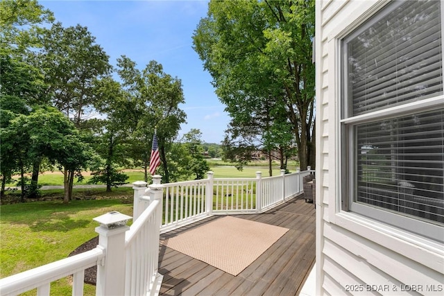 7 Lost Spike Ct, Camdenton, MO 65020 - wooden terrace featuring a yard