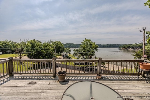 1508 Purvis Rd, Sunrise Beach, MO 65079 - wooden deck featuring a water view