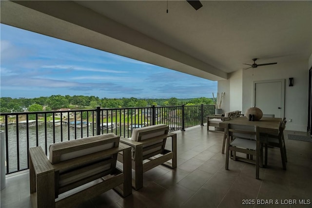 166 Captiva Dr Unit 5D, Sunrise Beach, MO 65079 - balcony with ceiling fan
