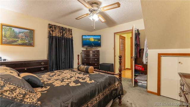 87 Outback Loop, Linn Creek, MO 65052 - bedroom with carpet, a textured ceiling, and a ceiling fan