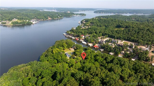87 Outback Loop, Linn Creek, MO 65052 - aerial view of property's location featuring a forest and a large body of water