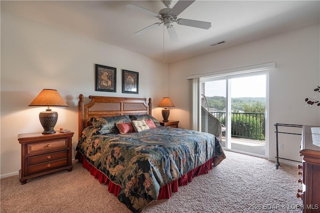 440 Cedar Heights Dr Unit 1C, Camdenton, MO 65020 - carpeted bedroom with access to outside and a ceiling fan