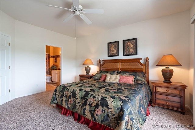 440 Cedar Heights Dr Unit 1C, Camdenton, MO 65020 - carpeted bedroom with connected bathroom and ceiling fan