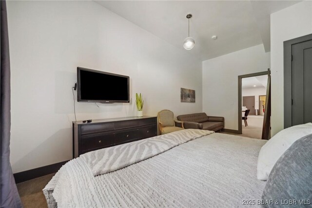 626 Eagle Dr, Four Seasons, MO 65049 - carpeted bedroom featuring baseboards and high vaulted ceiling