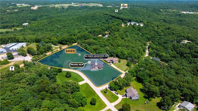 82 Fawn Meadows Dr, Linn Creek, MO 65052 - aerial view of a heavily wooded area