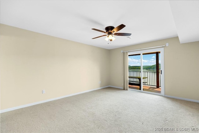 238 Cedar Glen Dr Unit 3F, Camdenton, MO 65020 - unfurnished room with ceiling fan, light carpet, and a water view