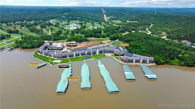 238 Cedar Glen Dr Unit 3F, Camdenton, MO 65020 - drone / aerial view of a heavily wooded area and a large body of water