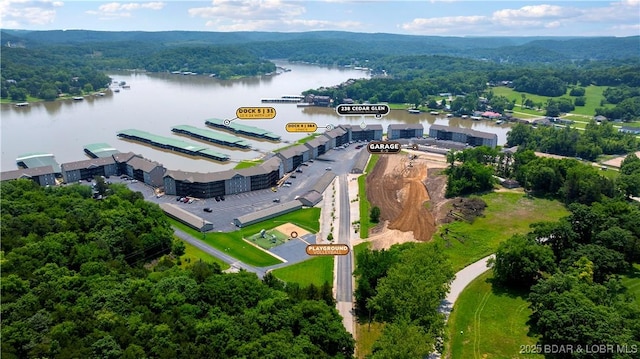 238 Cedar Glen Dr Unit 3F, Camdenton, MO 65020 - drone / aerial view of a large body of water and a heavily wooded area