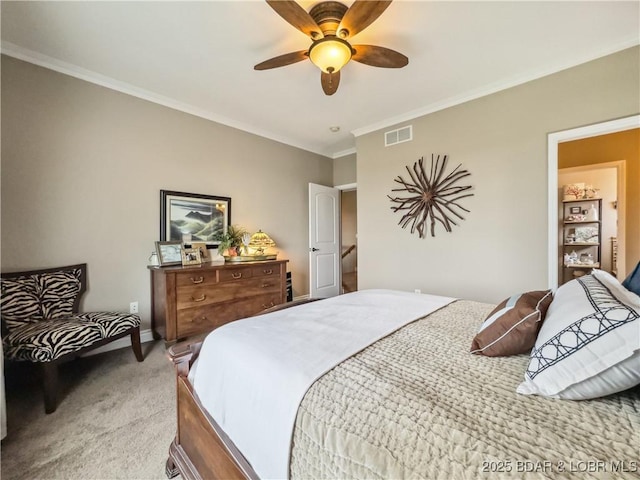 172 Highland Pkwy, Camdenton, MO 65020 - carpeted bedroom with ornamental molding and ceiling fan