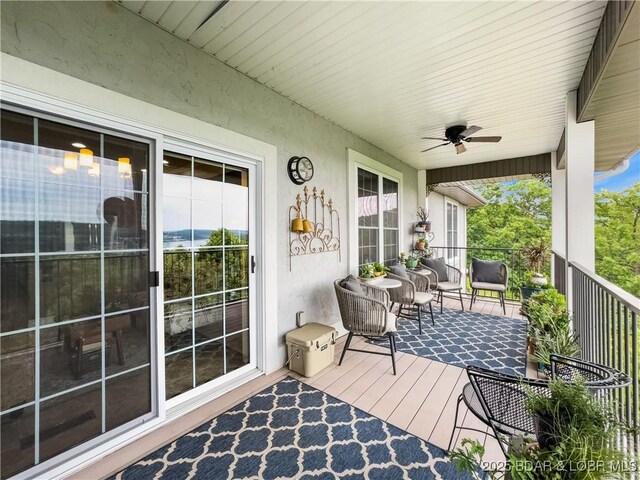 172 Highland Pkwy, Camdenton, MO 65020 - wooden terrace with ceiling fan