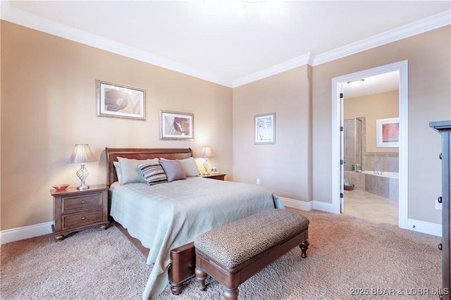 1184 Jeffries Rd Unit 113, Osage Beach, MO 65065 - carpeted bedroom with crown molding and connected bathroom