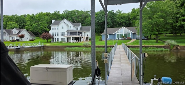 30141 Gentle Cv, Gravois Mills, MO 65037 - dock area with a water view and a lawn