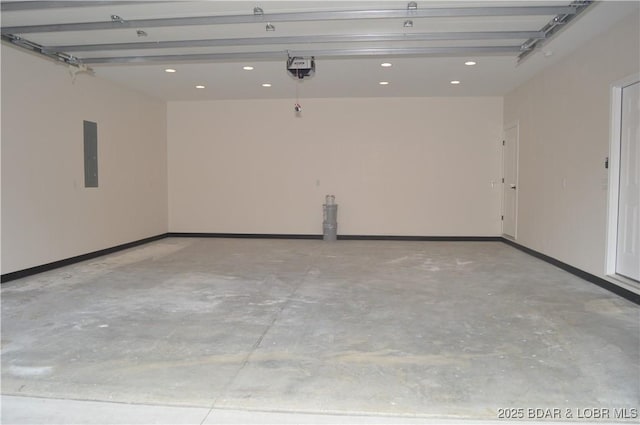 1778 Country Club Dr, Lake Ozark, MO 65049 - garage featuring electric panel, recessed lighting, and a garage door opener