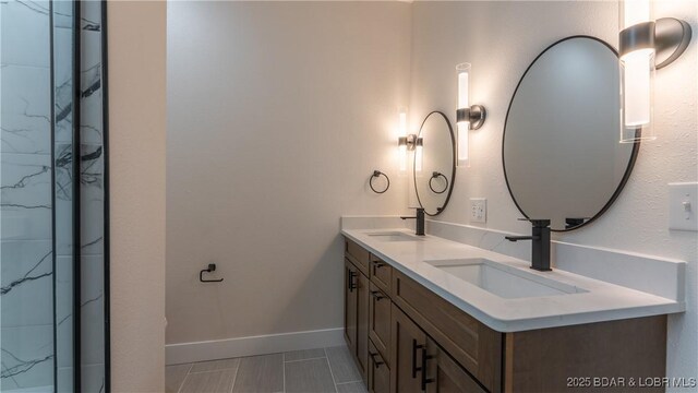 1778 Country Club Dr, Lake Ozark, MO 65049 - full bath with double vanity and a marble finish shower