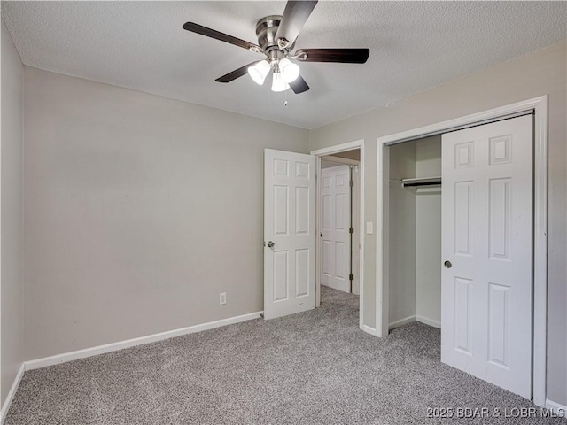 25 Primrose Ln, Camdenton, MO 65020 - unfurnished bedroom featuring carpet flooring, a textured ceiling, a closet, and ceiling fan