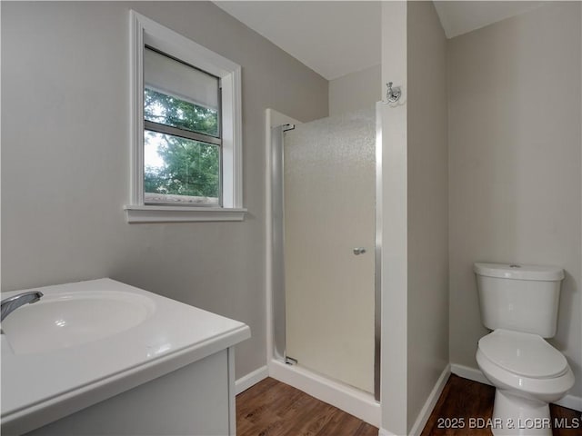 25 Primrose Ln, Camdenton, MO 65020 - bathroom featuring wood finished floors, a stall shower, and vanity