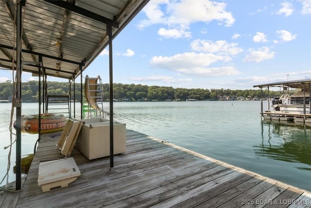 29773 Hemlock Rd, Gravois Mills, MO 65037 - dock area with boat lift and a water view