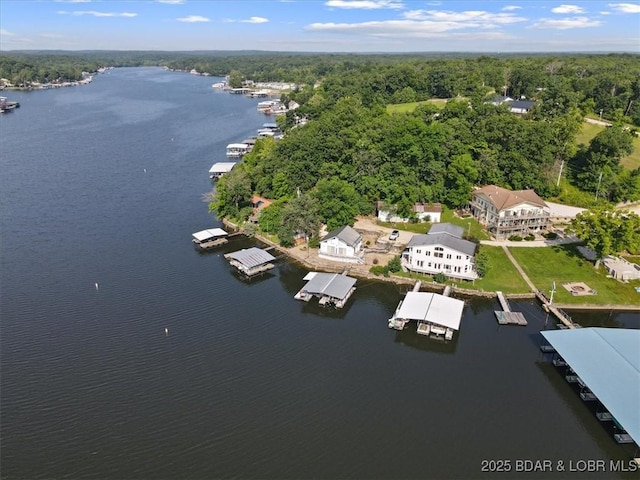 29773 Hemlock Rd, Gravois Mills, MO 65037 - aerial view of property and surrounding area with a nearby body of water and a forest