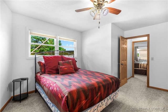 30383 Bullock Dr, Gravois Mills, MO 65037 - bedroom featuring light carpet and ceiling fan