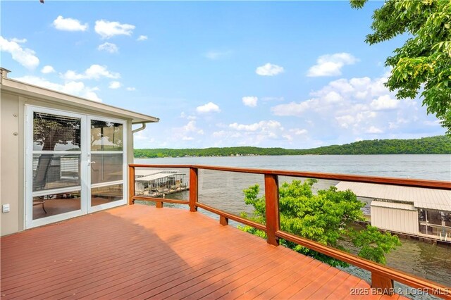 30383 Bullock Dr, Gravois Mills, MO 65037 - deck with a water view