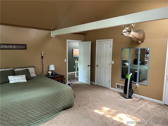 121 Banner St, Camdenton, MO 65020 - bedroom with carpet floors and vaulted ceiling