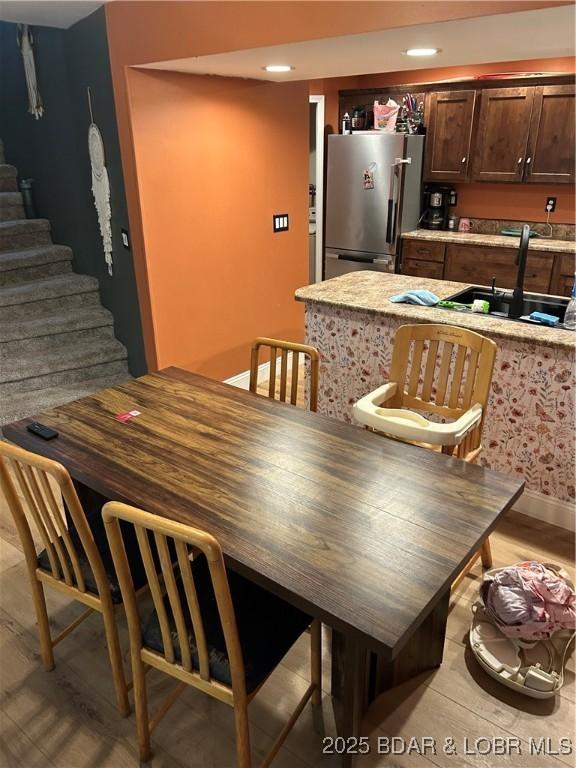 121 Banner St, Camdenton, MO 65020 - dining space with stairway and recessed lighting