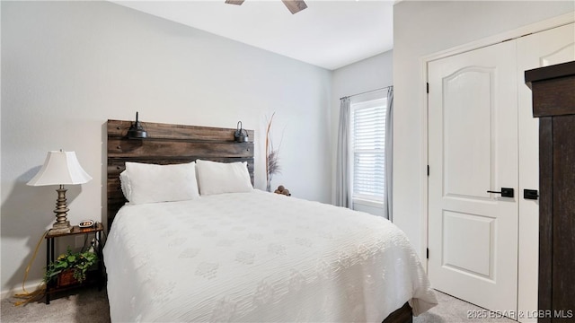183 Upper Monarch Cove Dr Unit 3D, Lake Ozark, MO 65049 - bedroom featuring carpet and a ceiling fan