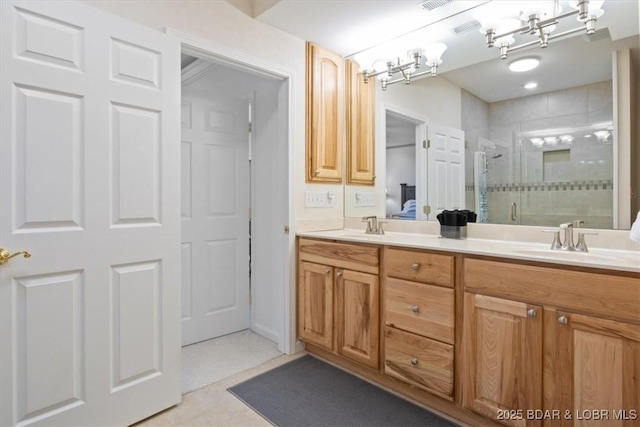 26 Port Bagnell Rd, Eldon, MO 65026 - bathroom featuring double vanity and a stall shower