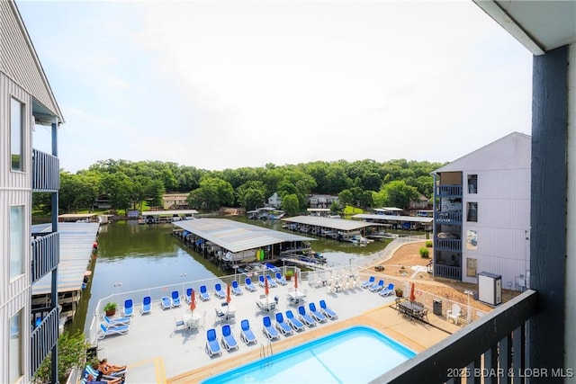 1442 Nichols Rd Unit D301, Osage Beach, MO 65065 - view of pool featuring a water view and view of scattered trees