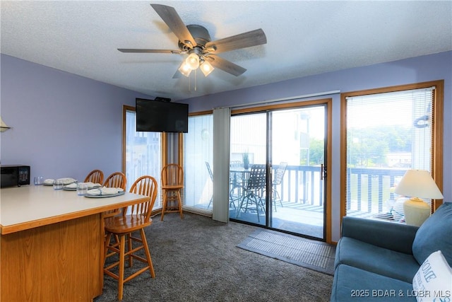 1442 Nichols Rd Unit D301, Osage Beach, MO 65065 - dining room featuring dark carpet and a ceiling fan