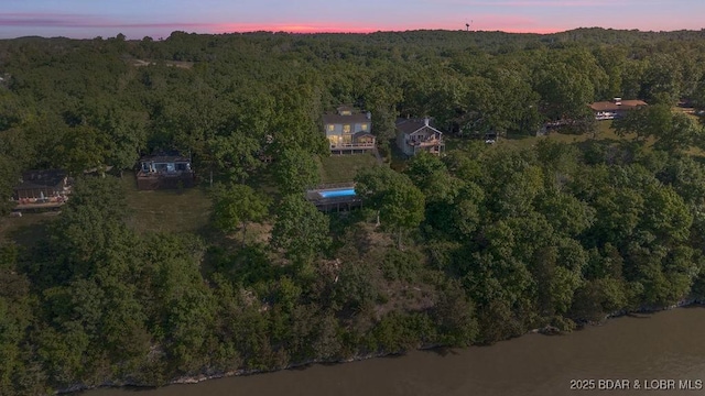 584 Black Hawk Dr, Lake Ozark, MO 65049 - aerial view at dusk of a wooded view