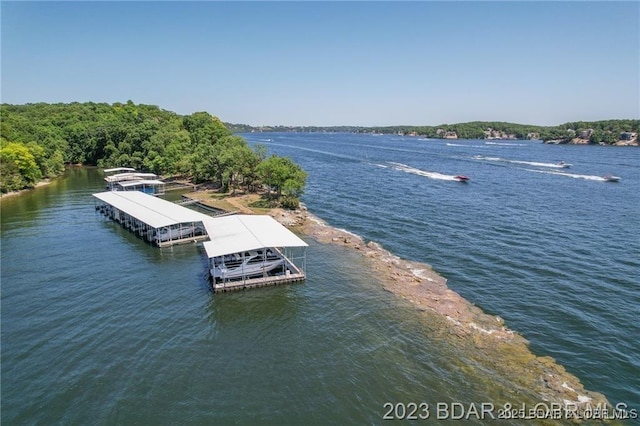 584 Black Hawk Dr, Lake Ozark, MO 65049 - water view with a floating dock