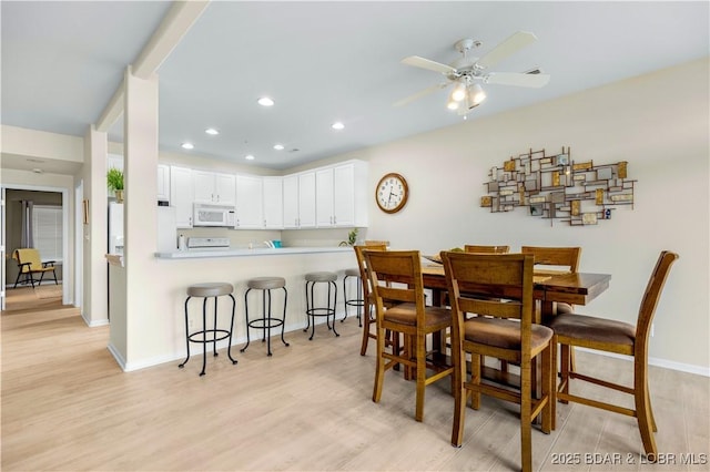 5450 Christopher Ln Unit 211, Osage Beach, MO 65065 - dining room with light wood-type flooring, recessed lighting, and a ceiling fan