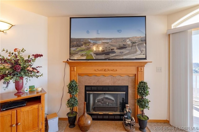 49 Aqua Fin Dr Unit 3B, Lake Ozark, MO 65049 - detailed view of a tiled fireplace and baseboards