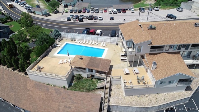 49 Aqua Fin Dr Unit 3B, Lake Ozark, MO 65049 - drone / aerial view of a pool area