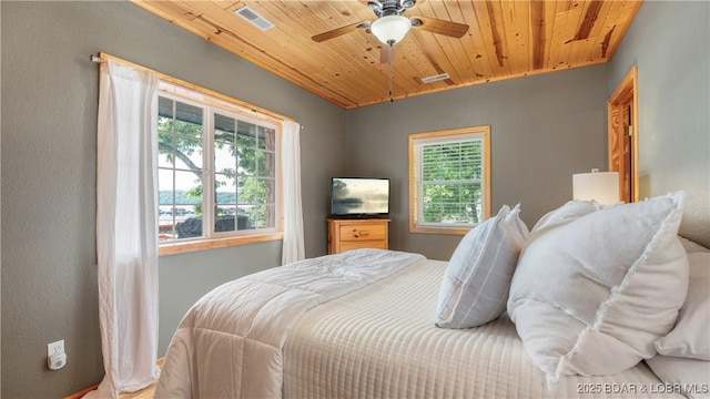 15350 Red Hollow Rd, Gravois Mills, MO 65037 - bedroom featuring multiple windows and wooden ceiling