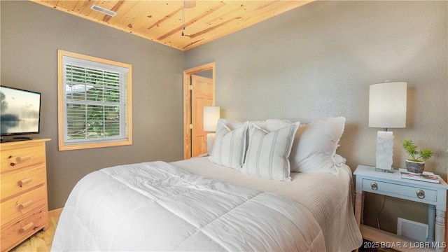 15350 Red Hollow Rd, Gravois Mills, MO 65037 - bedroom with wood ceiling