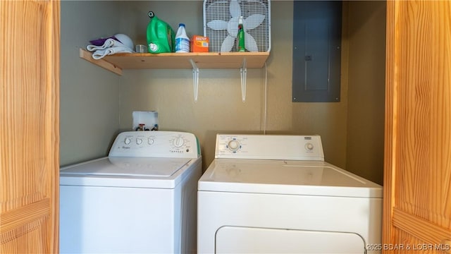 15350 Red Hollow Rd, Gravois Mills, MO 65037 - washroom featuring electric panel and washer and clothes dryer