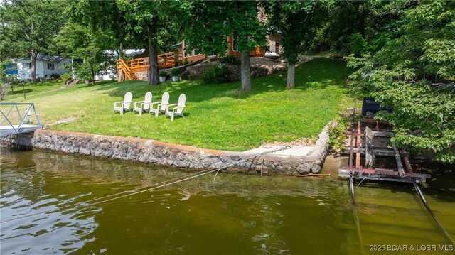 15350 Red Hollow Rd, Gravois Mills, MO 65037 - dock with a yard and a water view