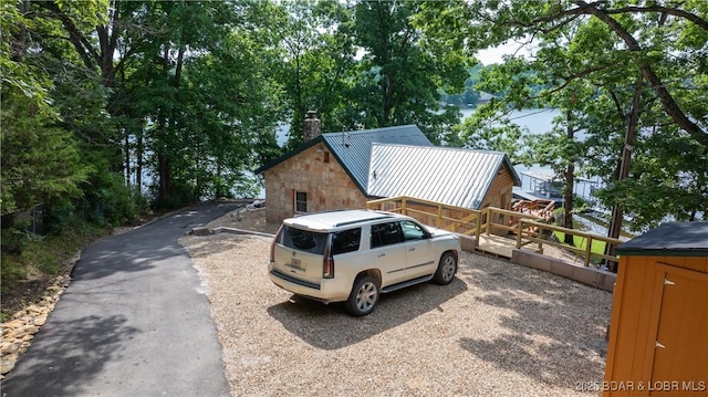 15350 Red Hollow Rd, Gravois Mills, MO 65037 - view of front of property with driveway and a chimney