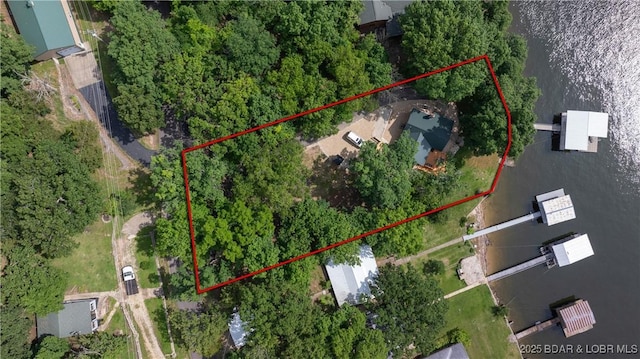 15350 Red Hollow Rd, Gravois Mills, MO 65037 - aerial view of property and surrounding area with property parcel outlined
