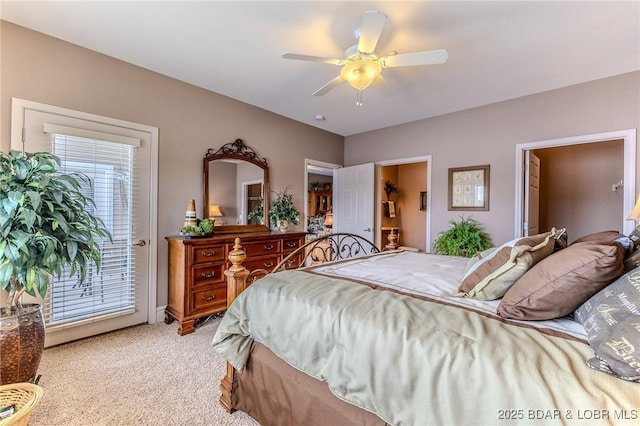 730 Flame Dr Unit 3C, Camdenton, MO 65020 - bedroom with light carpet, access to outside, and a ceiling fan