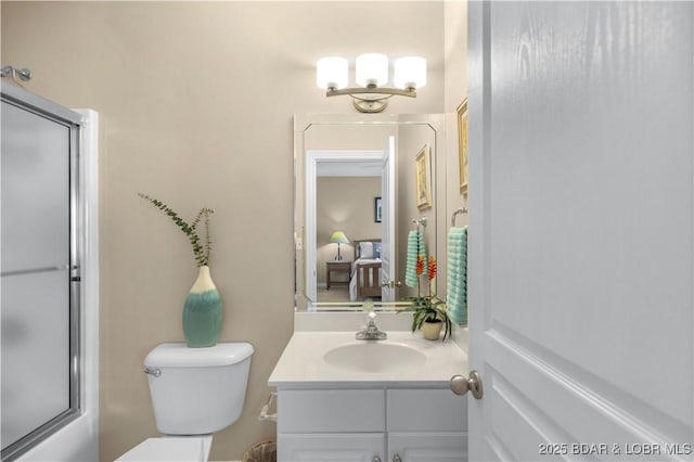 6680 Keystone Dr Unit 241, Osage Beach, MO 65065 - bathroom with vanity and an enclosed shower