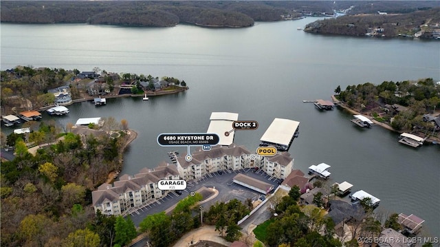 6680 Keystone Dr Unit 241, Osage Beach, MO 65065 - aerial view of property and surrounding area with a nearby body of water