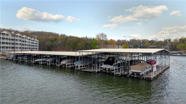 6680 Keystone Dr Unit 241, Osage Beach, MO 65065 - dock area with a water view and boat lift