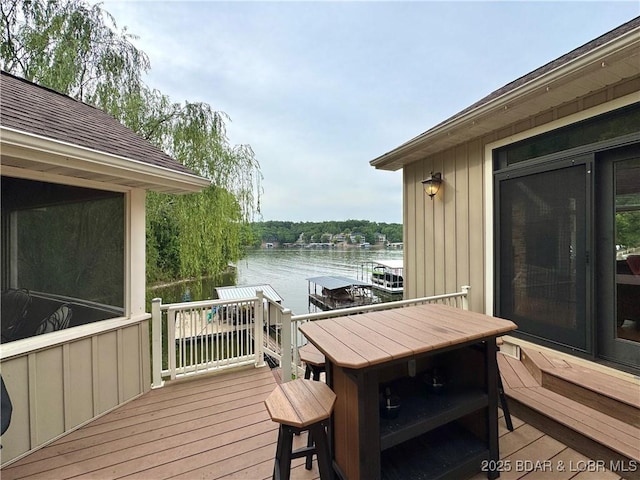 158 Oak Manor Cir, Sunrise Beach, MO 65079 - deck with a water view